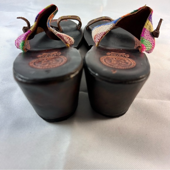 Acosta Leather Sandals 6 Womens Inka Leather Boho Southwestern - Picture 8 of 9